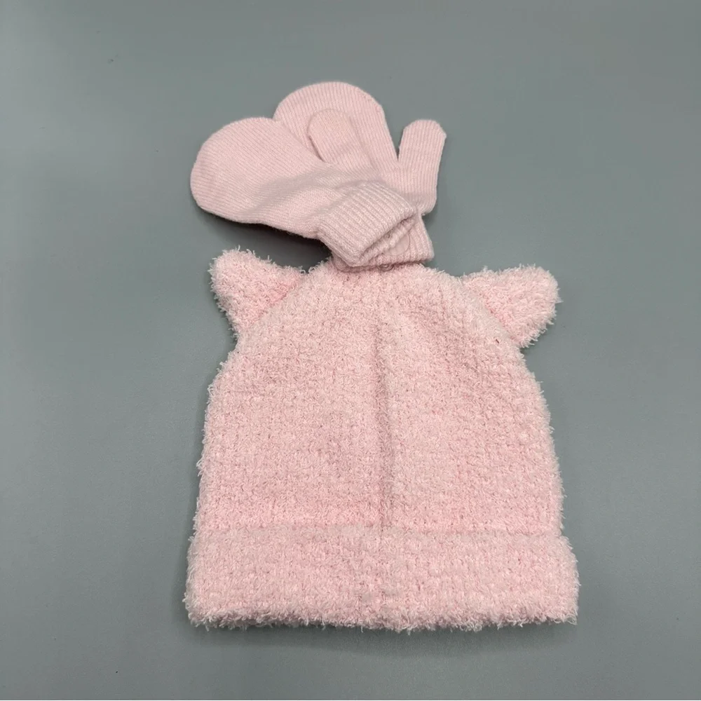 Capelli New York Soft Kitty Winter Hat Mittens Set Size 12-24M Pink
